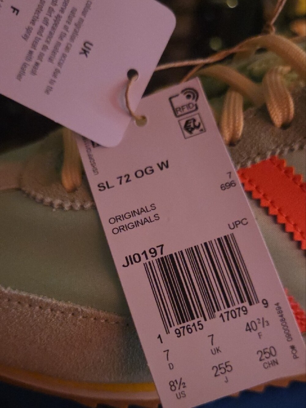 adidas SL 72 OG W Size 8.5 Retro Mint Green Sneakers with Coral Stripes Blue Box - Picture 3 of 7